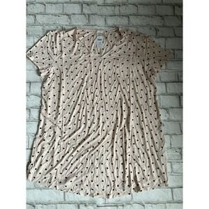 NWT Soma Cool Nights SS Sleepshirt Knee-Length Polka Dot Peach Women XXL